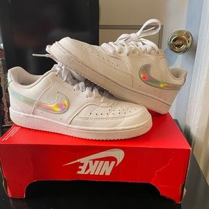 White iridescent Nikes